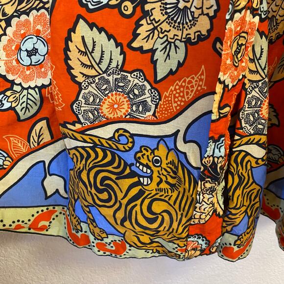 Rhode Resort Floral Maxi Shirt Dress Orange Small - Picture 5 of 6